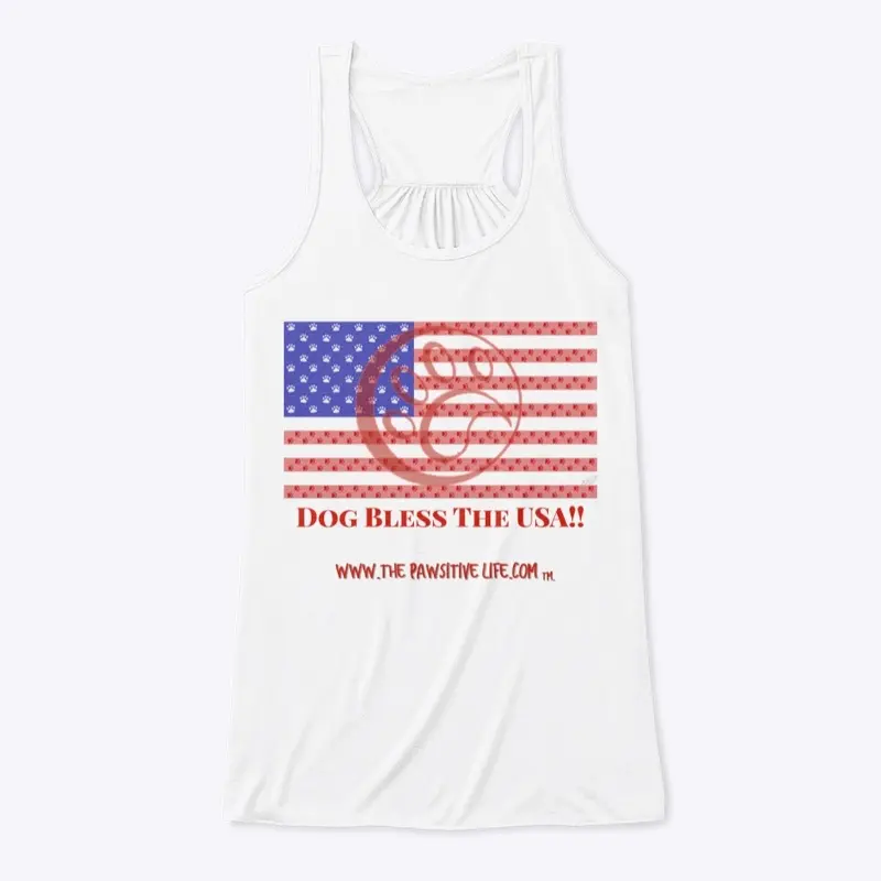 Dog Bless The USA Womens Flowy Tank